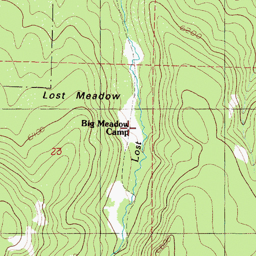 Topographic Map of Big Meadow Camp, OR