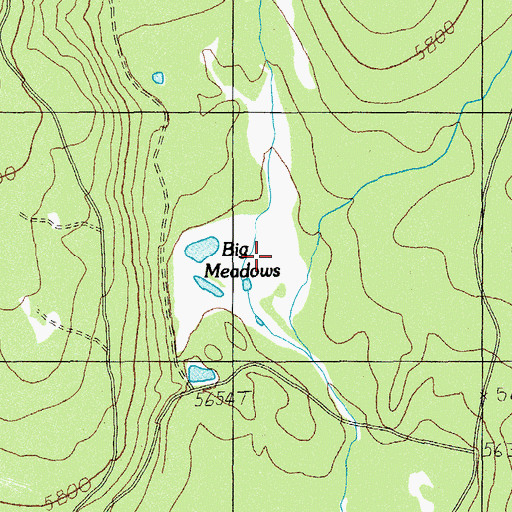 Topographic Map of Big Meadows, OR