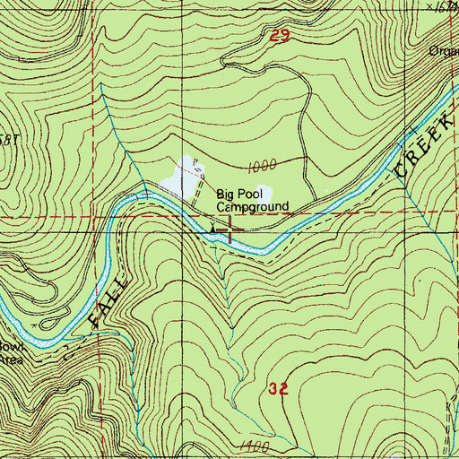 Topographic Map of Big Pool Recreation Site, OR