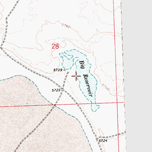 Topographic Map of Big Reservoir, OR