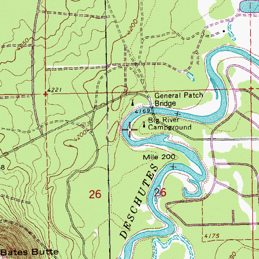 Topographic Map of Big River Recreation Site, OR