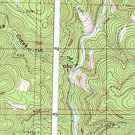 Topographic Map of Big Rock Creek, OR