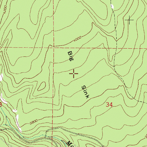 Topographic Map of Big Sink, OR