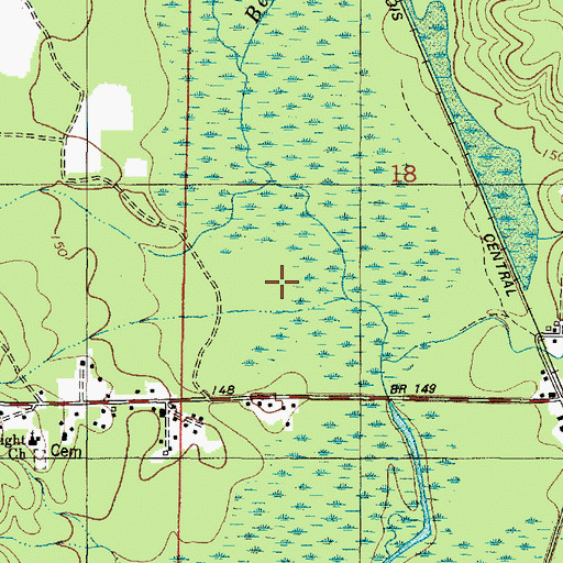 Topographic Map of Beech Branch, AL
