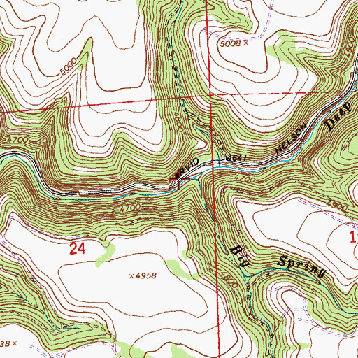 Topographic Map of Big Spring Creek, OR