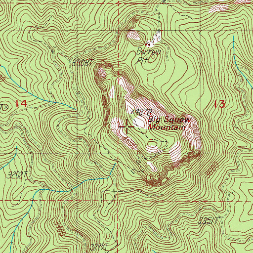 Topographic Map of Big Squaw Mountain, OR