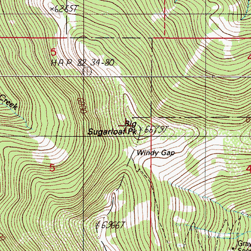 Topographic Map of Big Sugarloaf Peak, OR