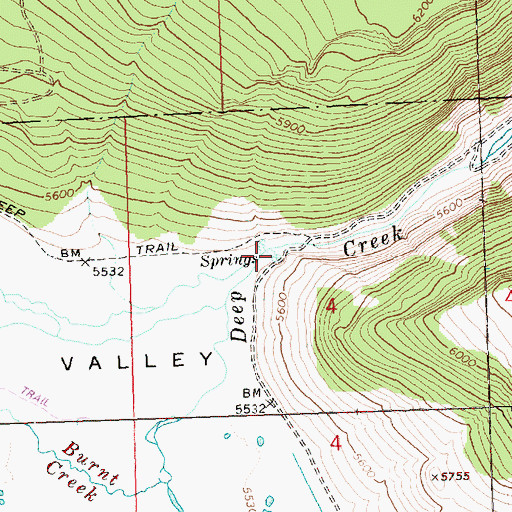 Topographic Map of Big Valley, OR