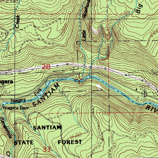 Topographic Map of Big Washout Creek, OR