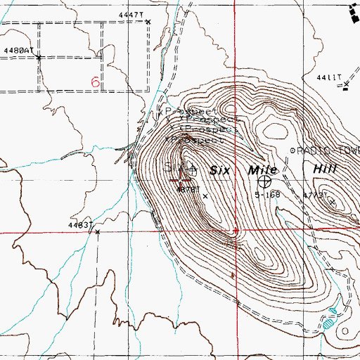 Topographic Map of Sixmile Hill, AZ