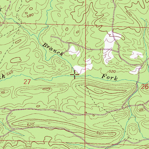 Topographic Map of Beech Branch, AL