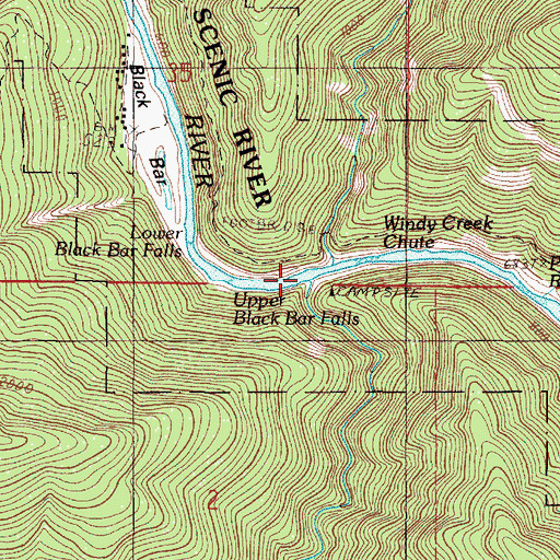 Topographic Map of Big Windy Creek, OR