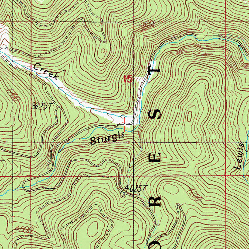 Topographic Map of Bigelow Creek, OR