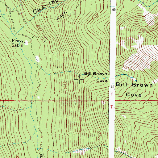 Topographic Map of Bill Brown Cove, OR