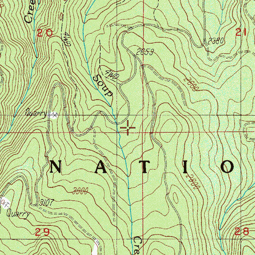Topographic Map of Billick Burn Trail, OR