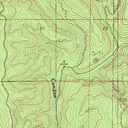 Topographic Map of Billie Creek, OR