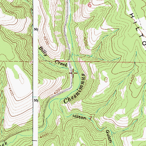 Topographic Map of Billy Creek, OR