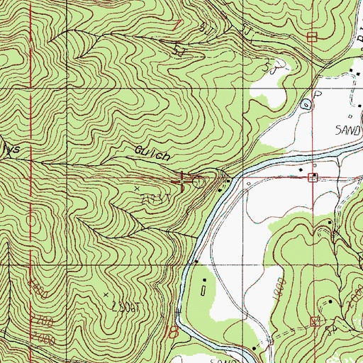 Topographic Map of Billys Gulch, OR