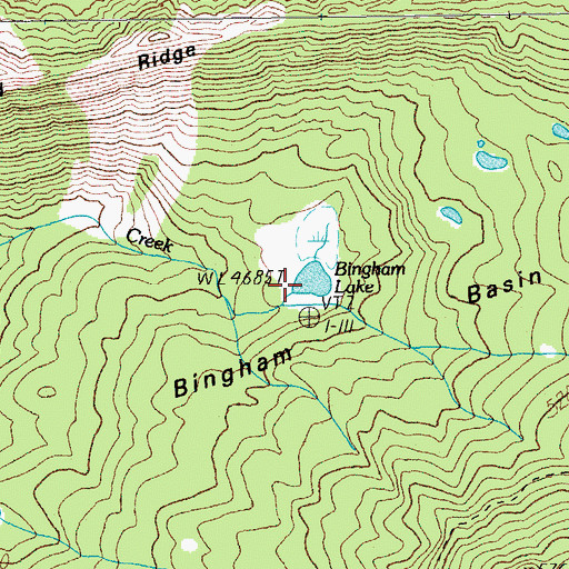 Topographic Map of Bingham Lake, OR