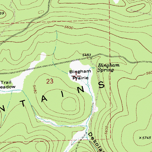 Topographic Map of Bingham Prairie, OR