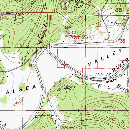 Topographic Map of Burch Creek, OR