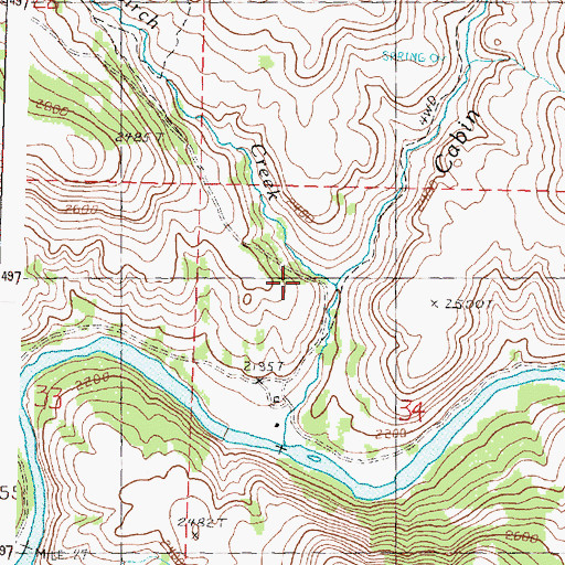 Topographic Map of Birch Creek, OR