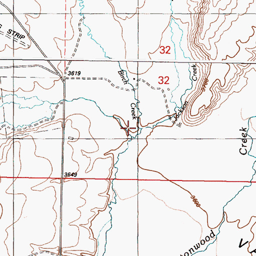 Topographic Map of Birch Creek, OR