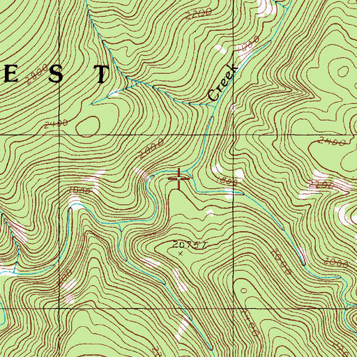 Topographic Map of Biscuit Creek, OR