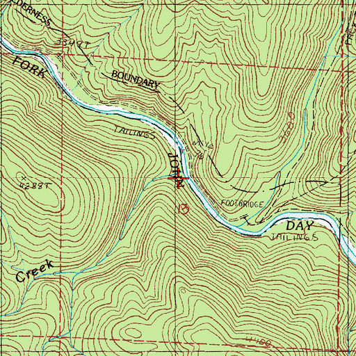 Topographic Map of Bismark Creek, OR
