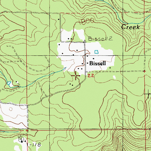 Topographic Map of Bissell, OR