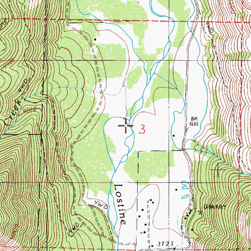 Topographic Map of Bitter Creek, OR