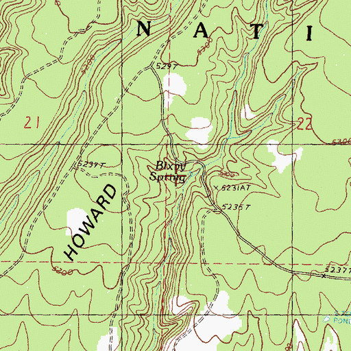 Topographic Map of Bixby Spring, OR