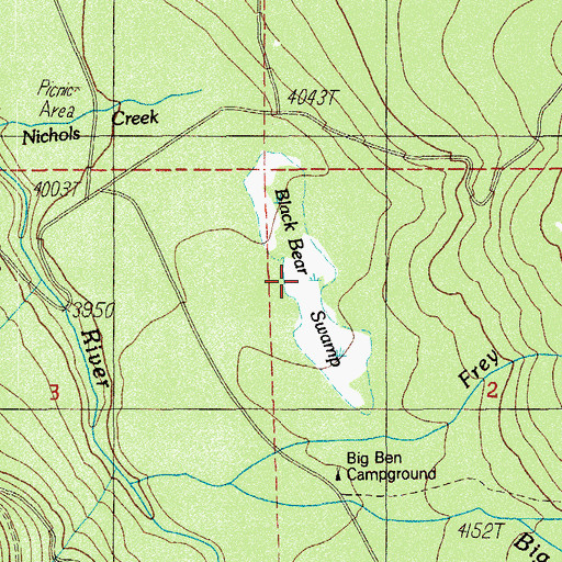 Topographic Map of Black Bear Swamp, OR