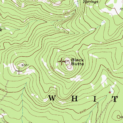 Topographic Map of Black Butte, OR