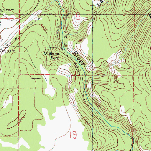 Topographic Map of Black Canyon, OR