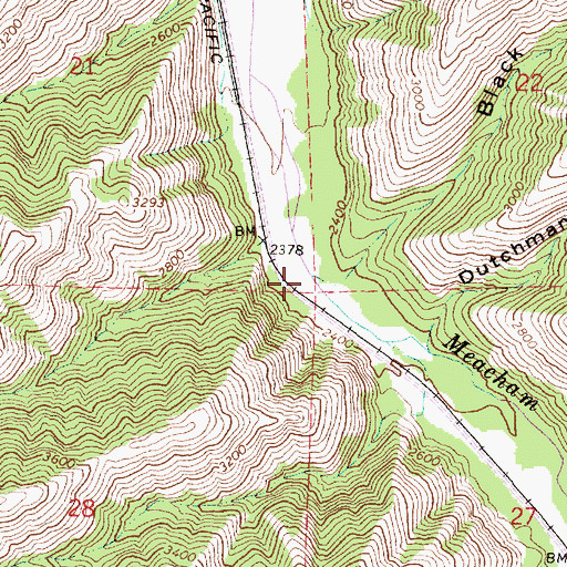 Topographic Map of Black Canyon, OR