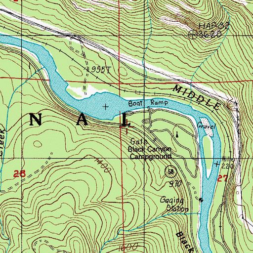 Topographic Map of Black Canyon Recreation Site, OR