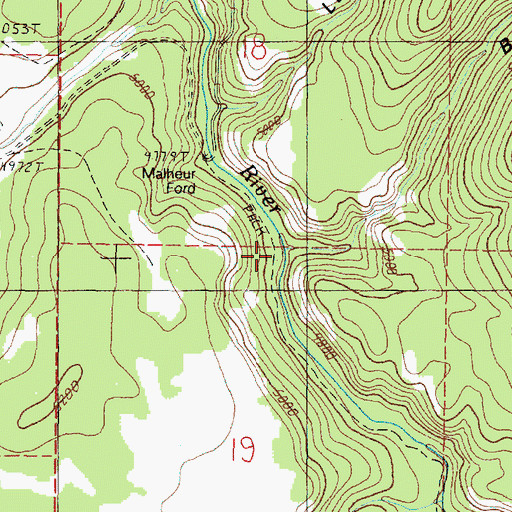 Topographic Map of Black Canyon Creek, OR