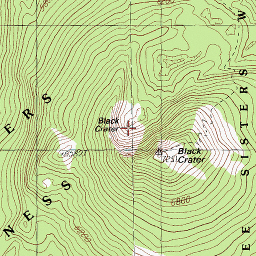 Topographic Map of Black Crater, OR