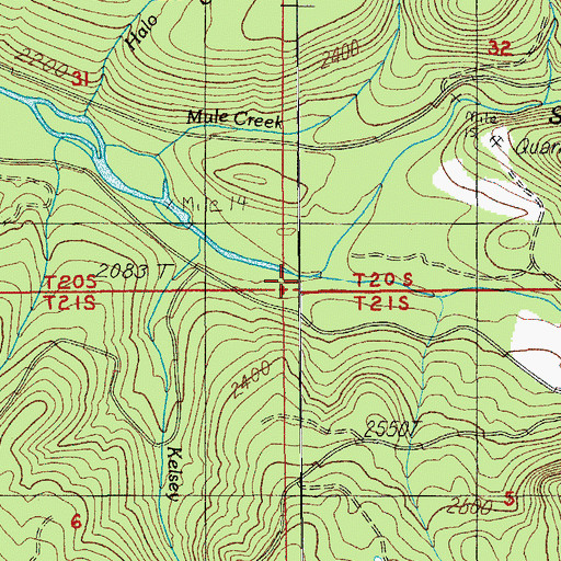 Topographic Map of Black Creek, OR