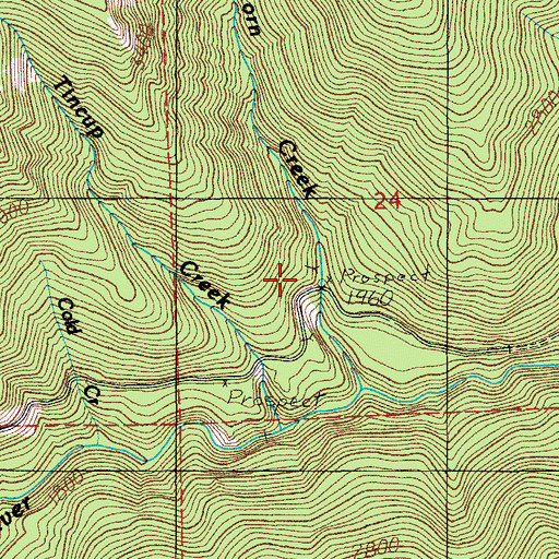Topographic Map of Black Eagle Mine, OR