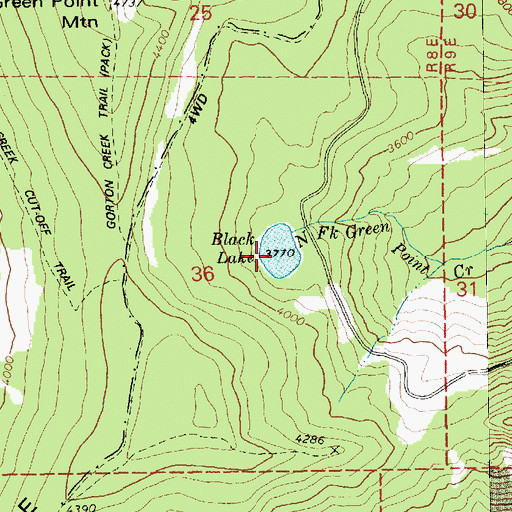 Topographic Map of Black Lake, OR