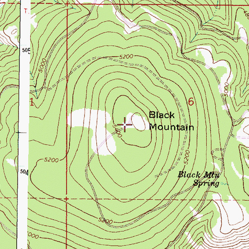 Topographic Map of Black Mountain, OR