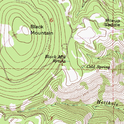 Topographic Map of Black Mountain Spring, OR