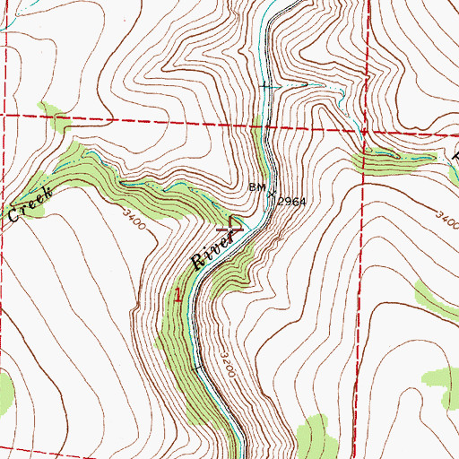 Topographic Map of Black Pine Creek, OR