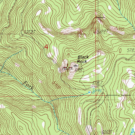 Topographic Map of Black Rock, OR