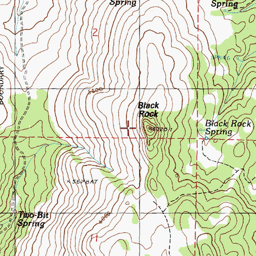 Topographic Map of Black Rock, OR