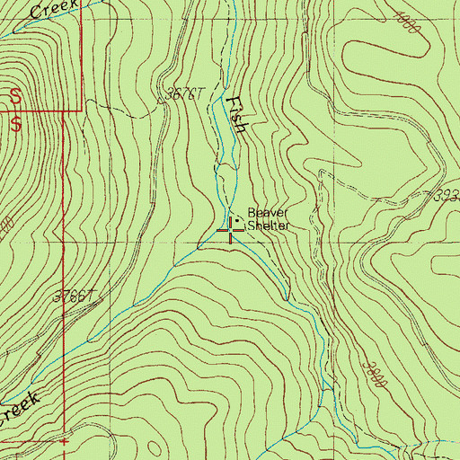 Topographic Map of Black Rock Creek, OR