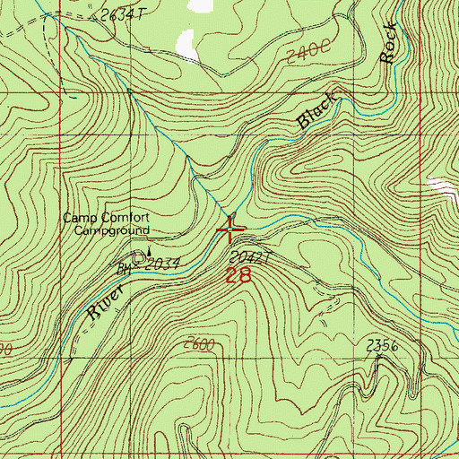 Topographic Map of Black Rock Fork, OR