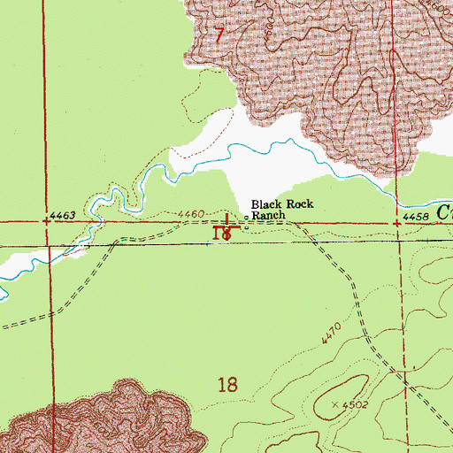 Topographic Map of Black Rock Ranch, OR